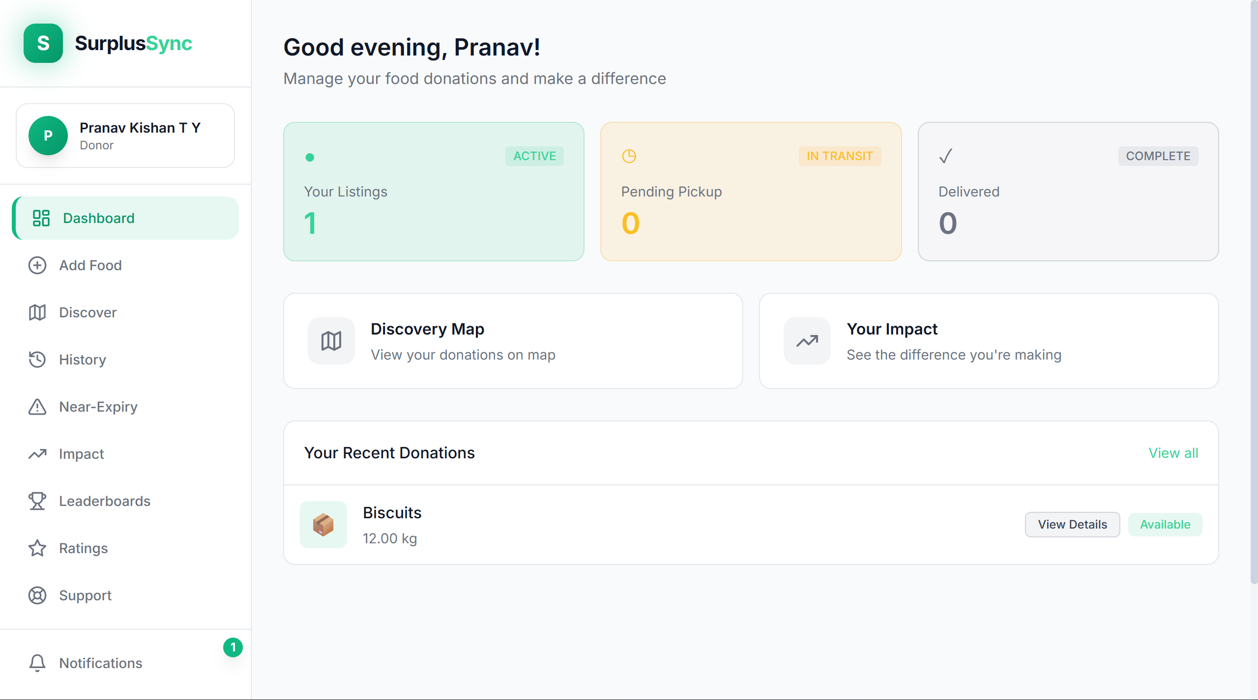 SurplusSync Dashboard